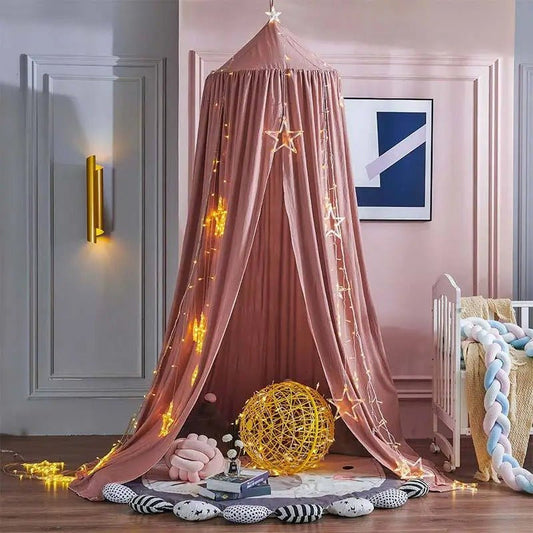 Ciel de lit bébé - vieux rose - Allobebe