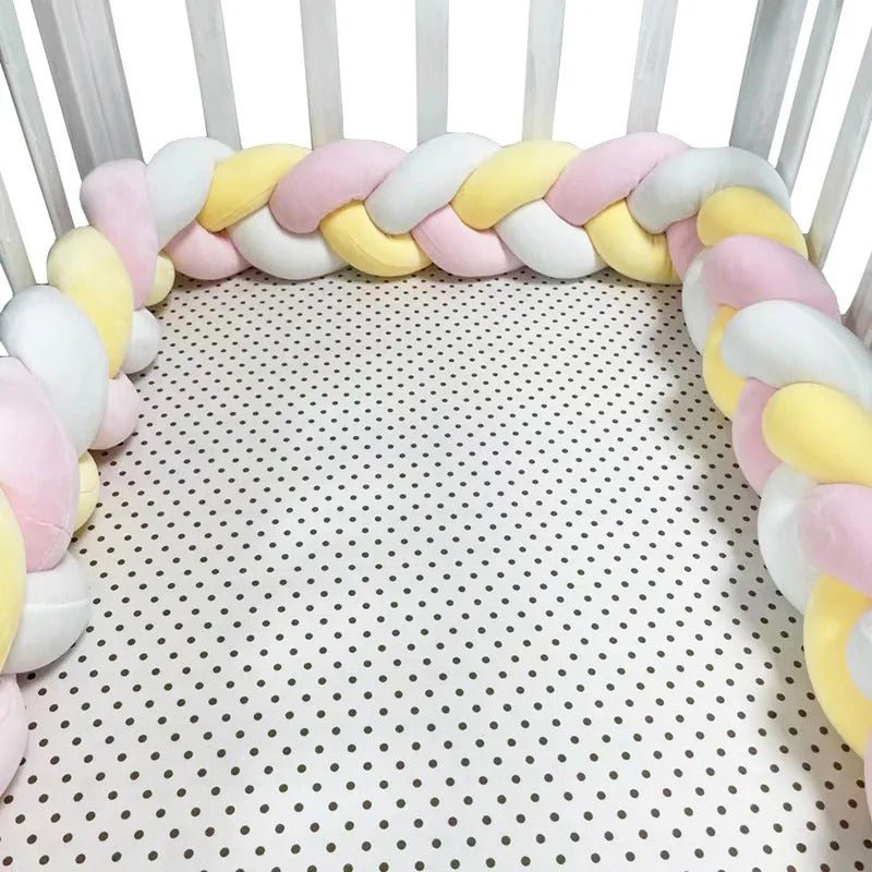 Tour de lit bébé - rose blanc jaune - Allobebe