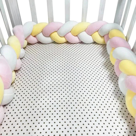 Tour de lit bébé - rose blanc jaune - Allobebe