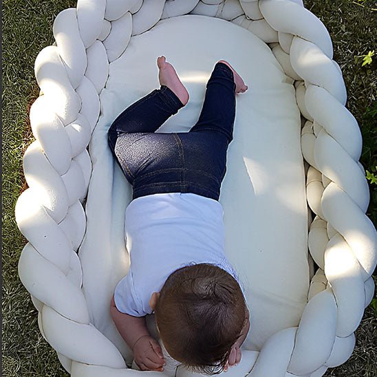 Tour de lit bébé - rose blanc jaune - Allobebe