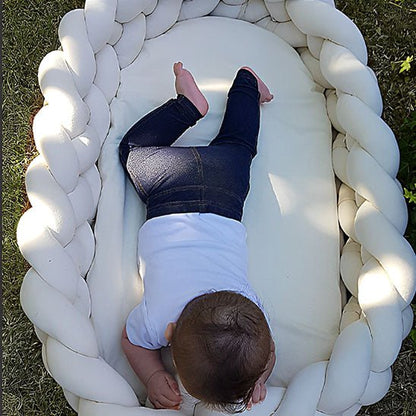 Tour de lit bébé - rose blanc jaune - Allobebe